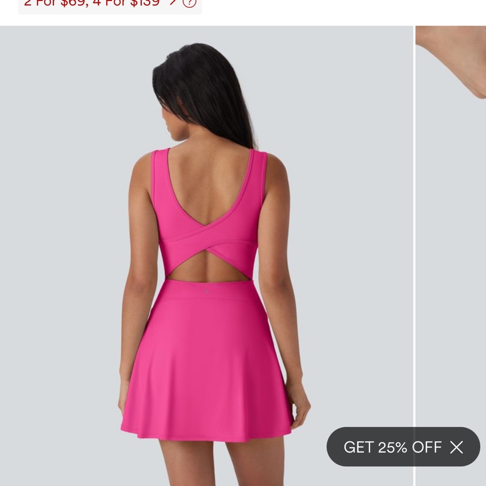 BNWT Halara Easy Peezy Shorts Dress in Fuscia Fedora Size L - Picture 2 of 8
